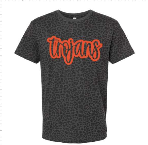 Leopard Print Trojan Tees- Limited Quantities available!
