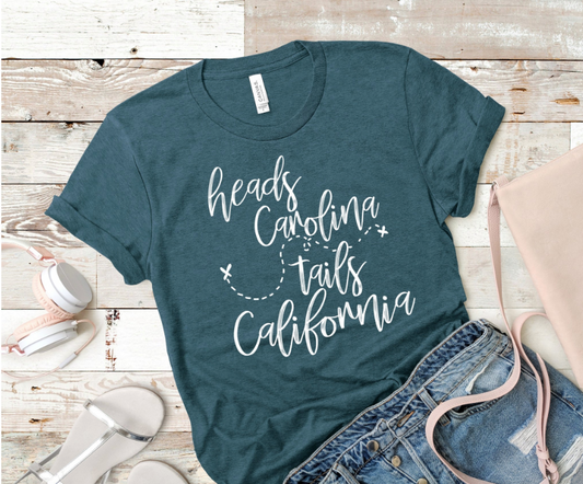 Heads Carolina Tails California Tshirt